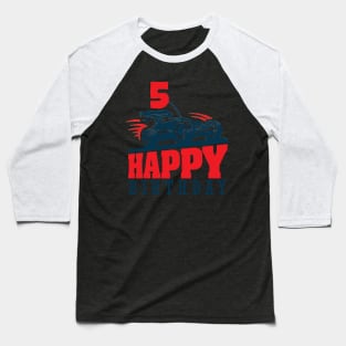 Kids th fifth  five years old happy birthday race car Baseball T-Shirt